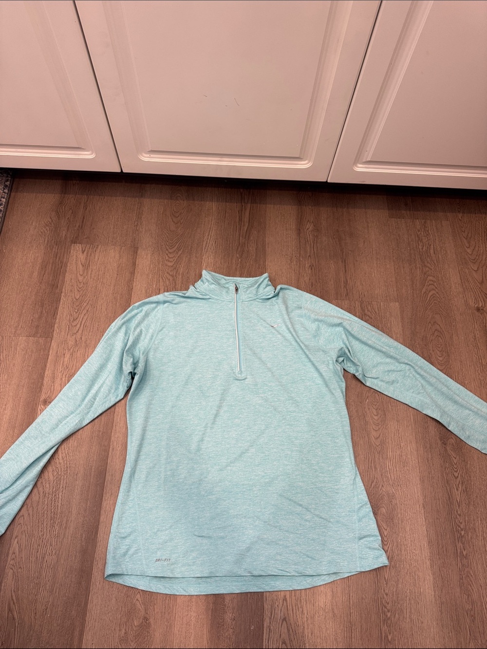 Nike Light Aqua Half-Zip Long Sleeve Top